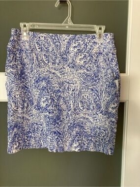 Swing Control Golf Skort - Pretty Blue Print - Size 8